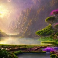 Golden Orb in new land Visionary Art by Adaris Golden Orb in new land Visionary Art by Adaris